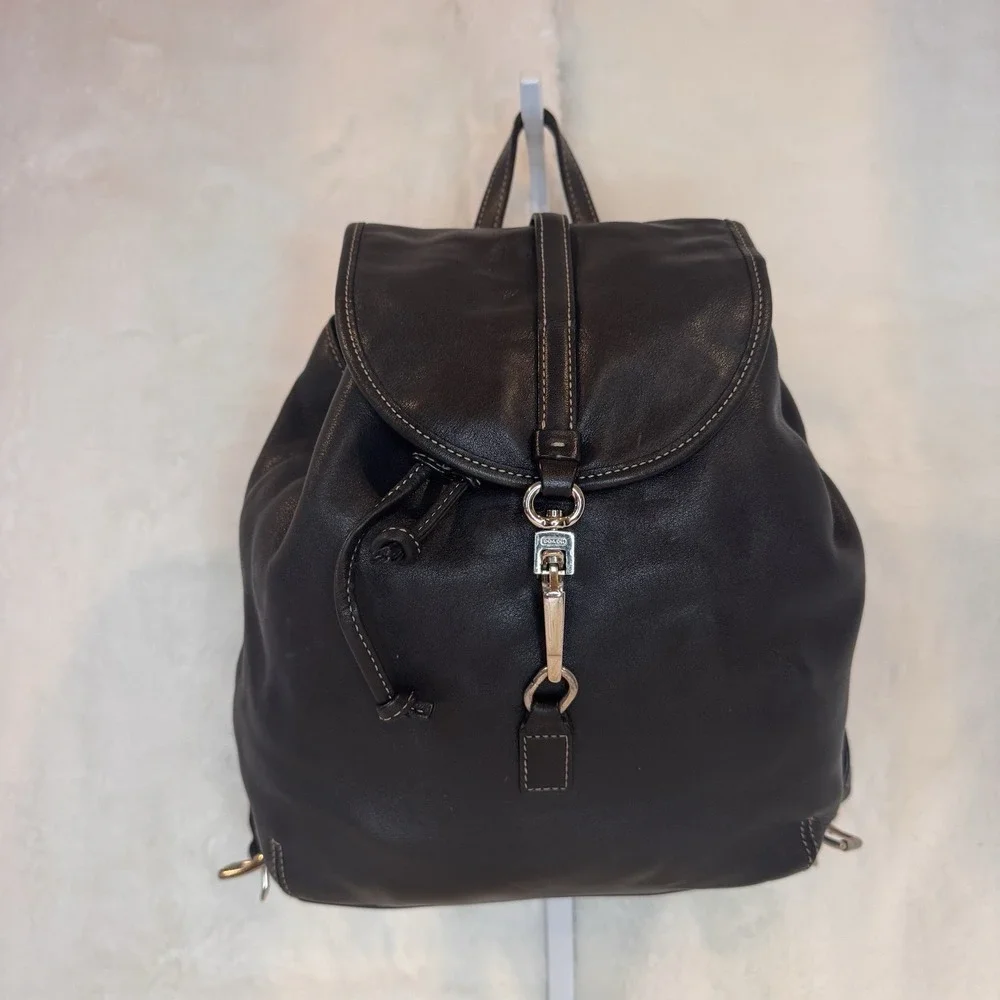 Vintage Coach Legacy Leather Backpack 9368  Black Purse